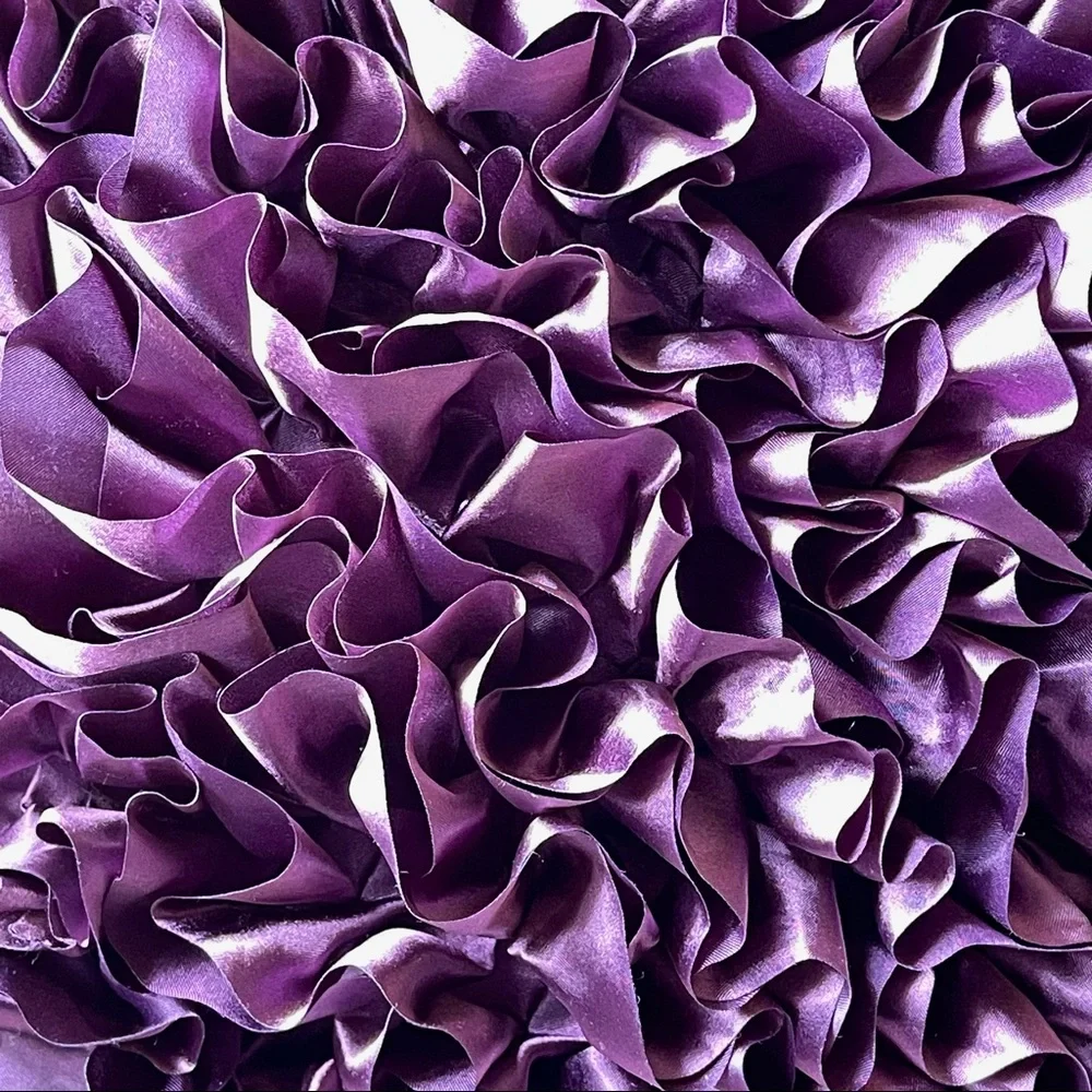 Set of 2 price firm Surya Prom Purple Ruffled Pillow 20x20x4, Down Fill